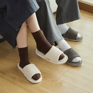 UTUNE Open-Toe Linen Slippers - Brown, Size 42-43