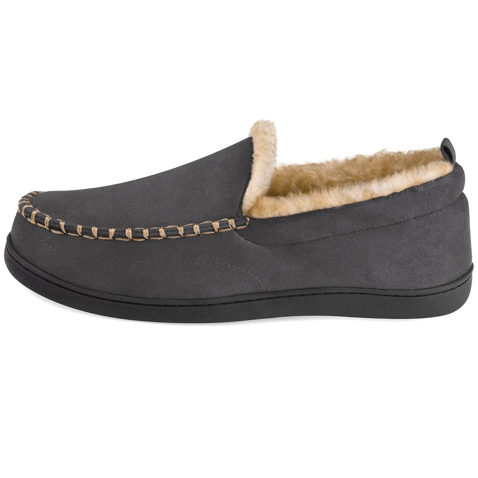 VONMAY Men's Moccasin Slippers Fuzzy House Shoes Fluffy Fur Winter Warm Memory Foam Indoor Outdoor