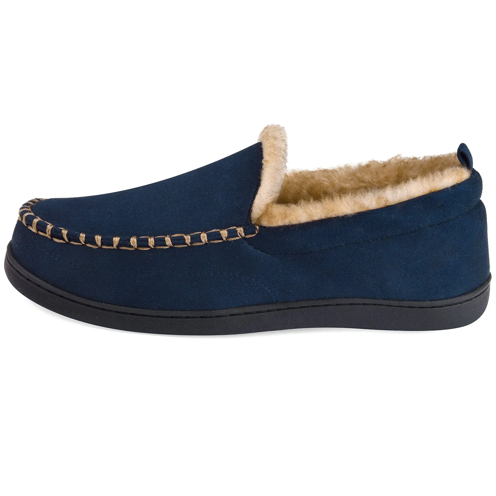 VONMAY Men's Moccasin Slippers Fuzzy House Shoes Fluffy Fur Winter Warm Memory Foam Indoor Outdoor