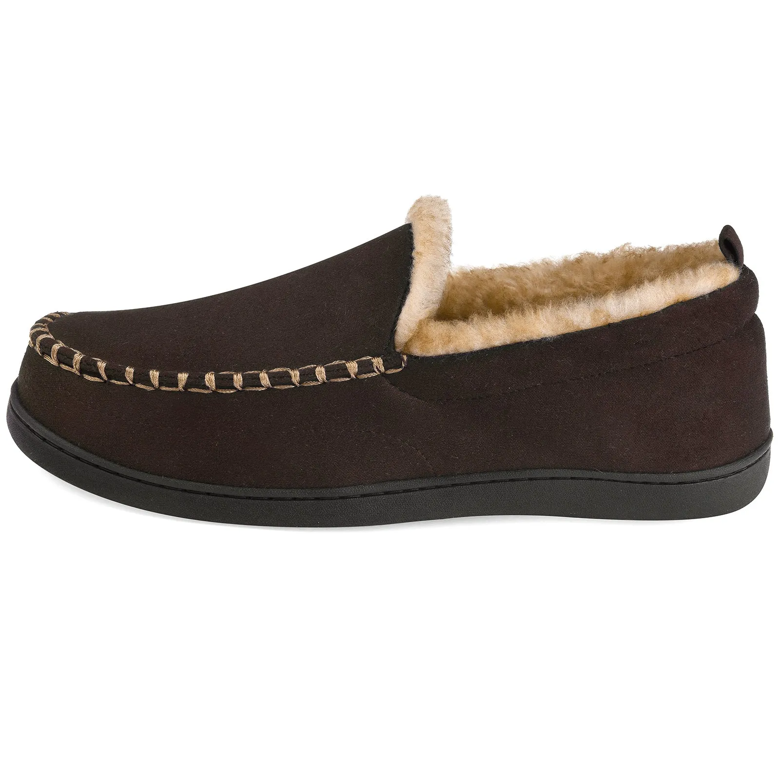 VONMAY Men's Moccasin Slippers Fuzzy House Shoes Fluffy Fur Winter Warm Memory Foam Indoor Outdoor