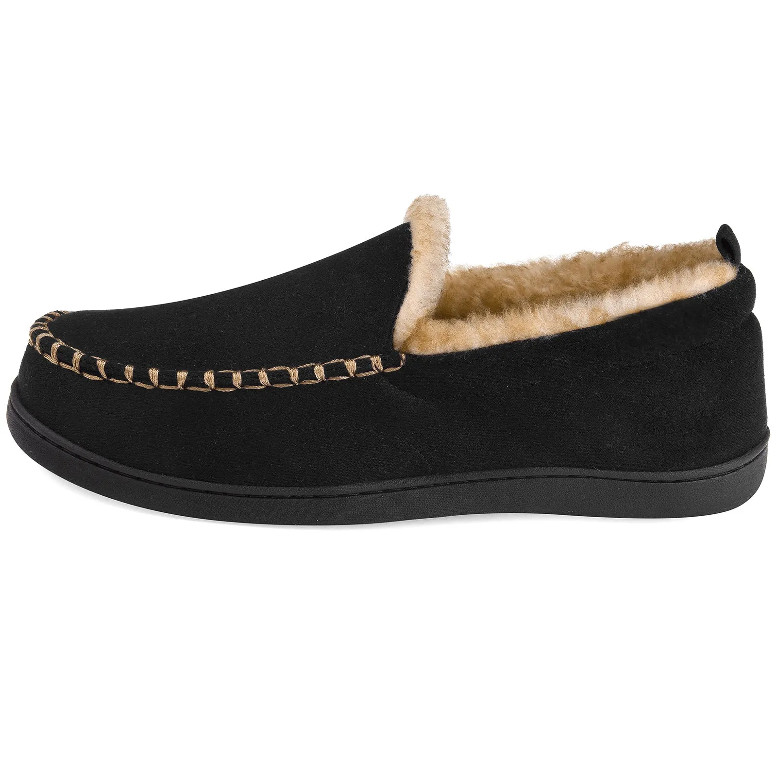 VONMAY Men's Moccasin Slippers Fuzzy House Shoes Fluffy Fur Winter Warm Memory Foam Indoor Outdoor