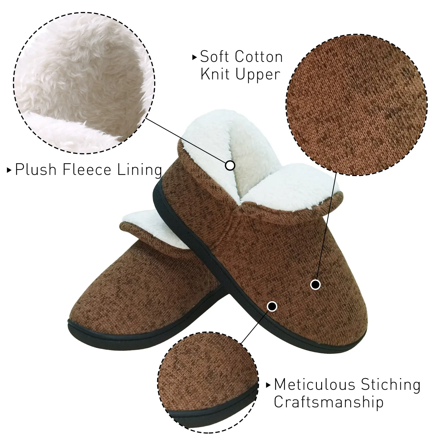VONMAY Women's Fuzzy Slippers Boots Memory Foam Booties House Shoes Indoor Outdoor