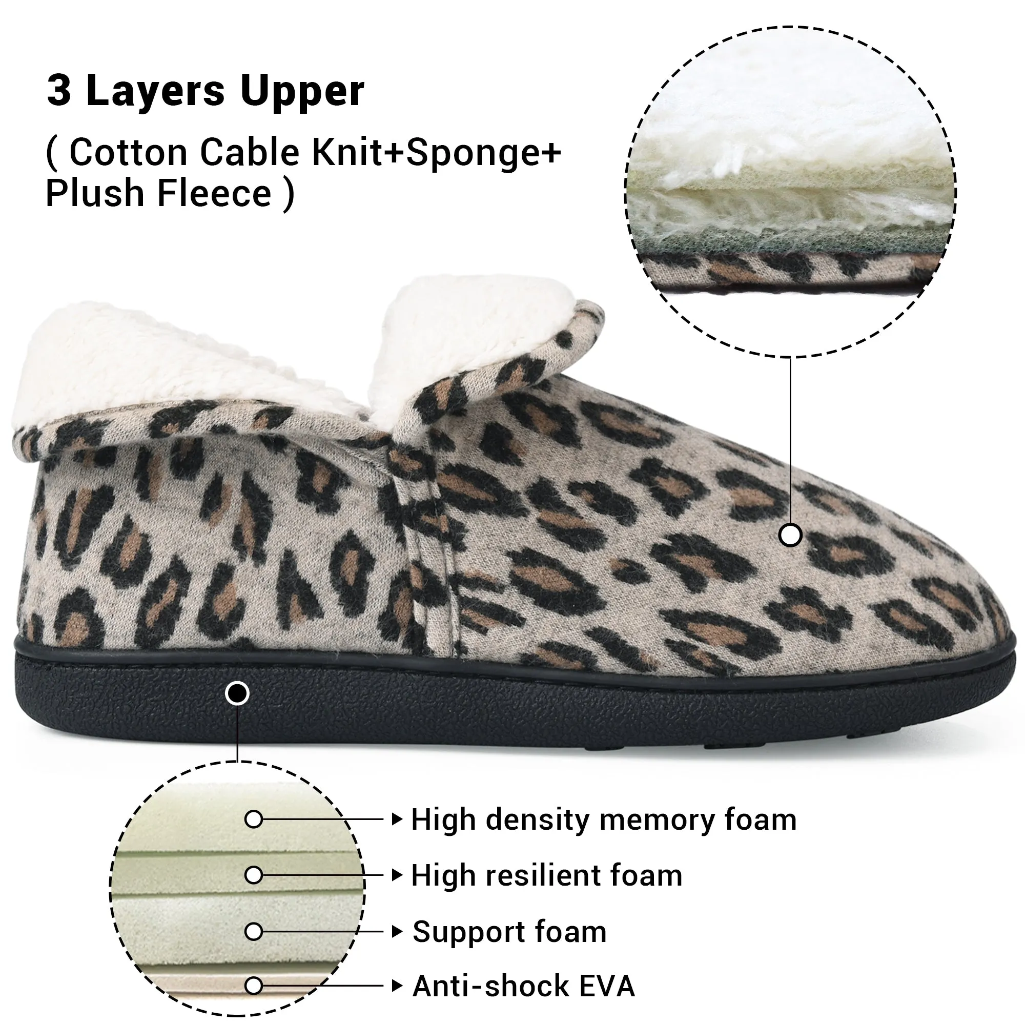 VONMAY Women's Fuzzy Slippers Boots Memory Foam Booties House Shoes Indoor Outdoor