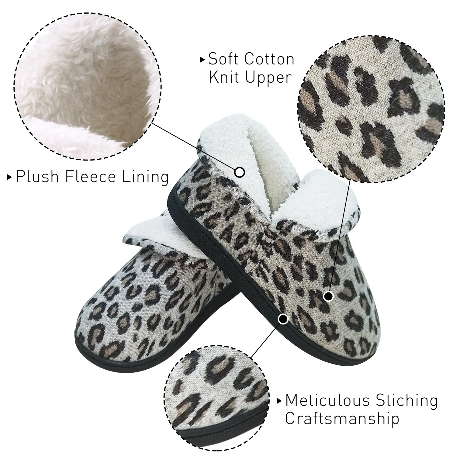 VONMAY Women's Fuzzy Slippers Boots Memory Foam Booties House Shoes Indoor Outdoor