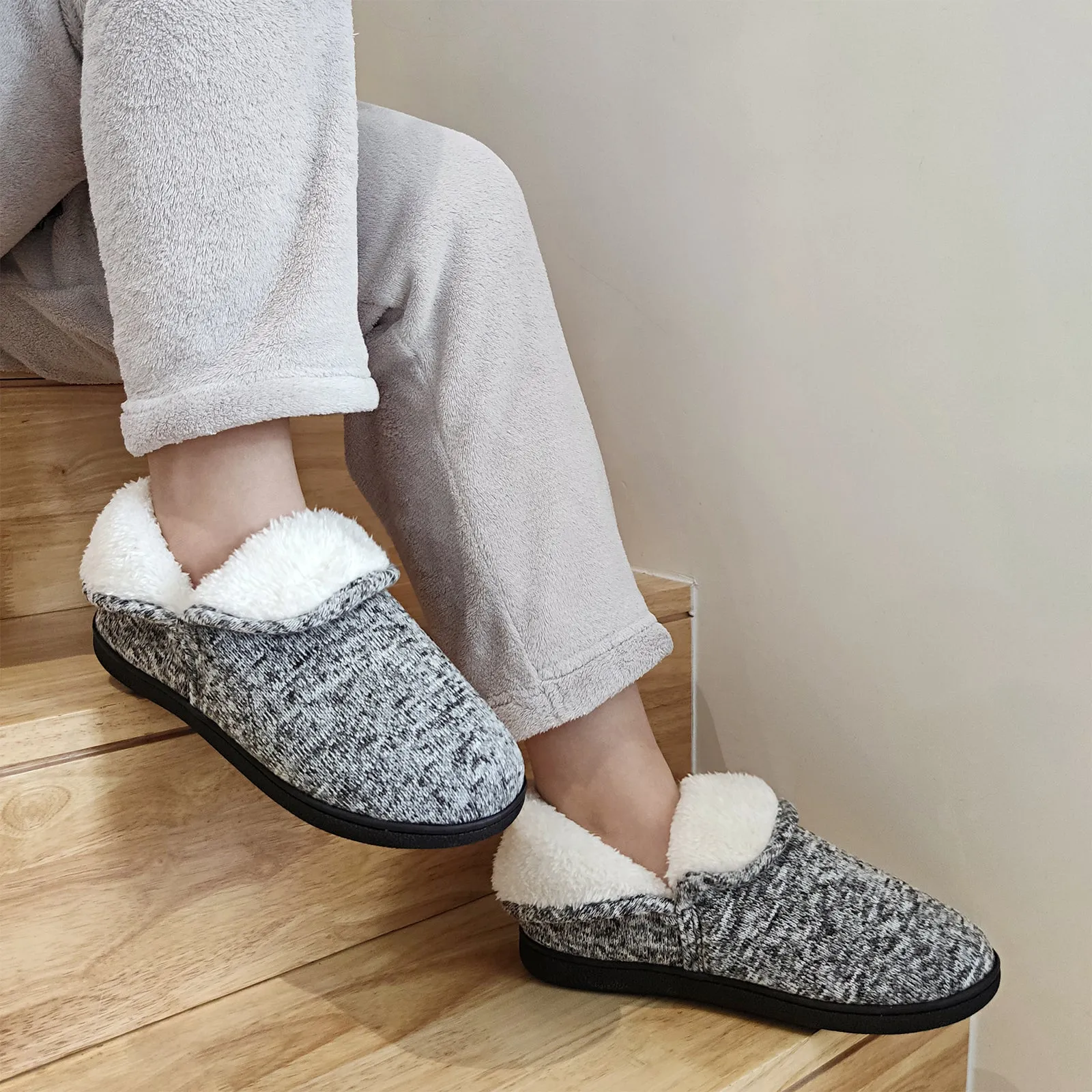 VONMAY Women's Fuzzy Slippers Boots Memory Foam Booties House Shoes Indoor Outdoor