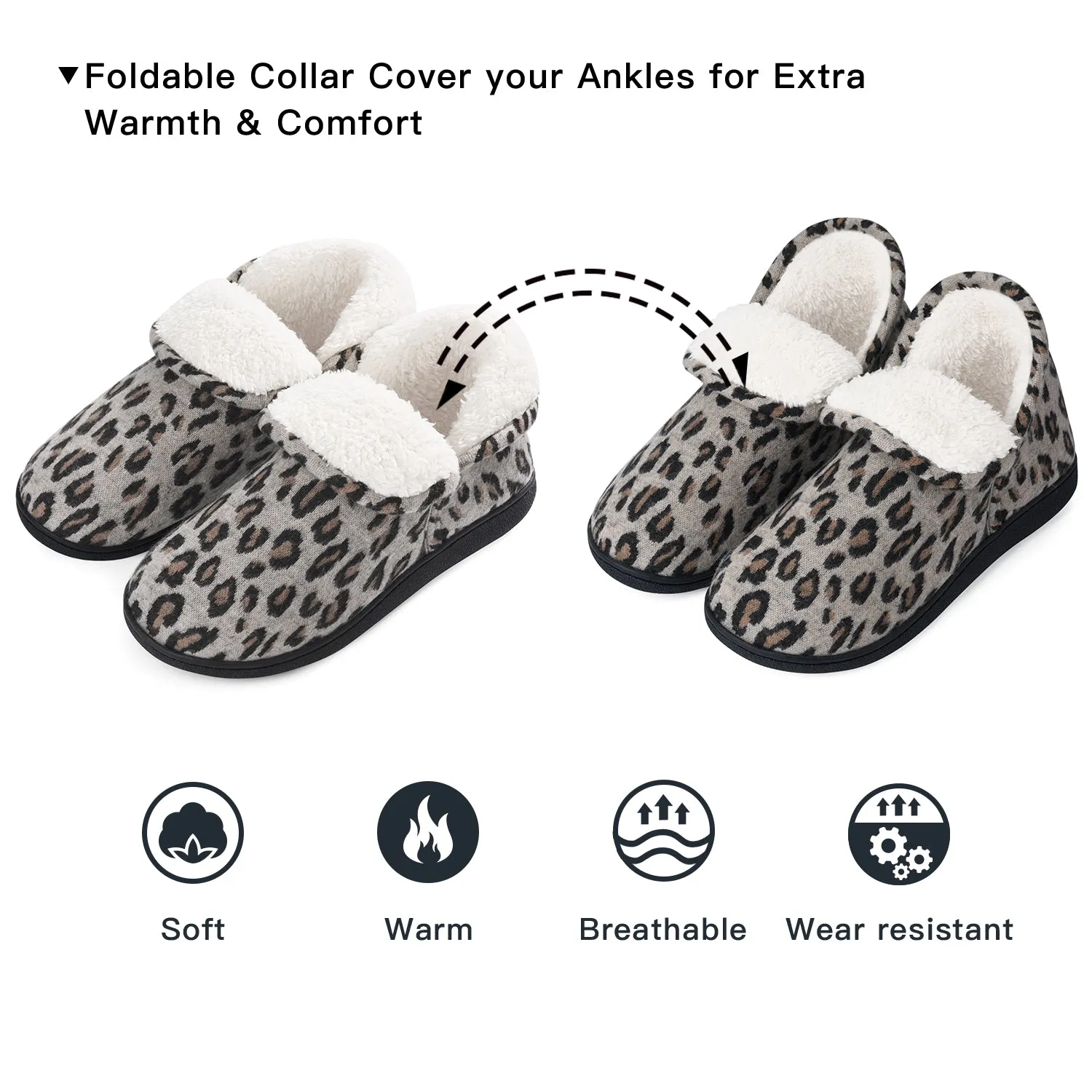 VONMAY Women's Fuzzy Slippers Boots Memory Foam Booties House Shoes Indoor Outdoor