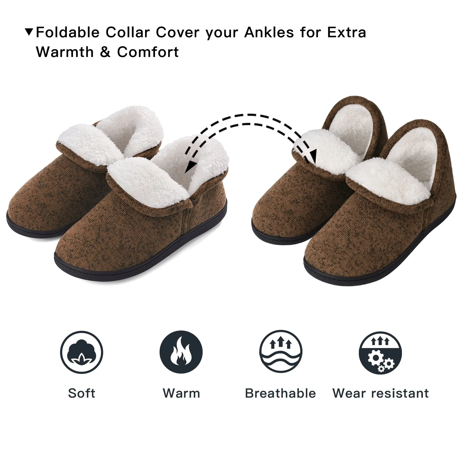 VONMAY Women's Fuzzy Slippers Boots Memory Foam Booties House Shoes Indoor Outdoor