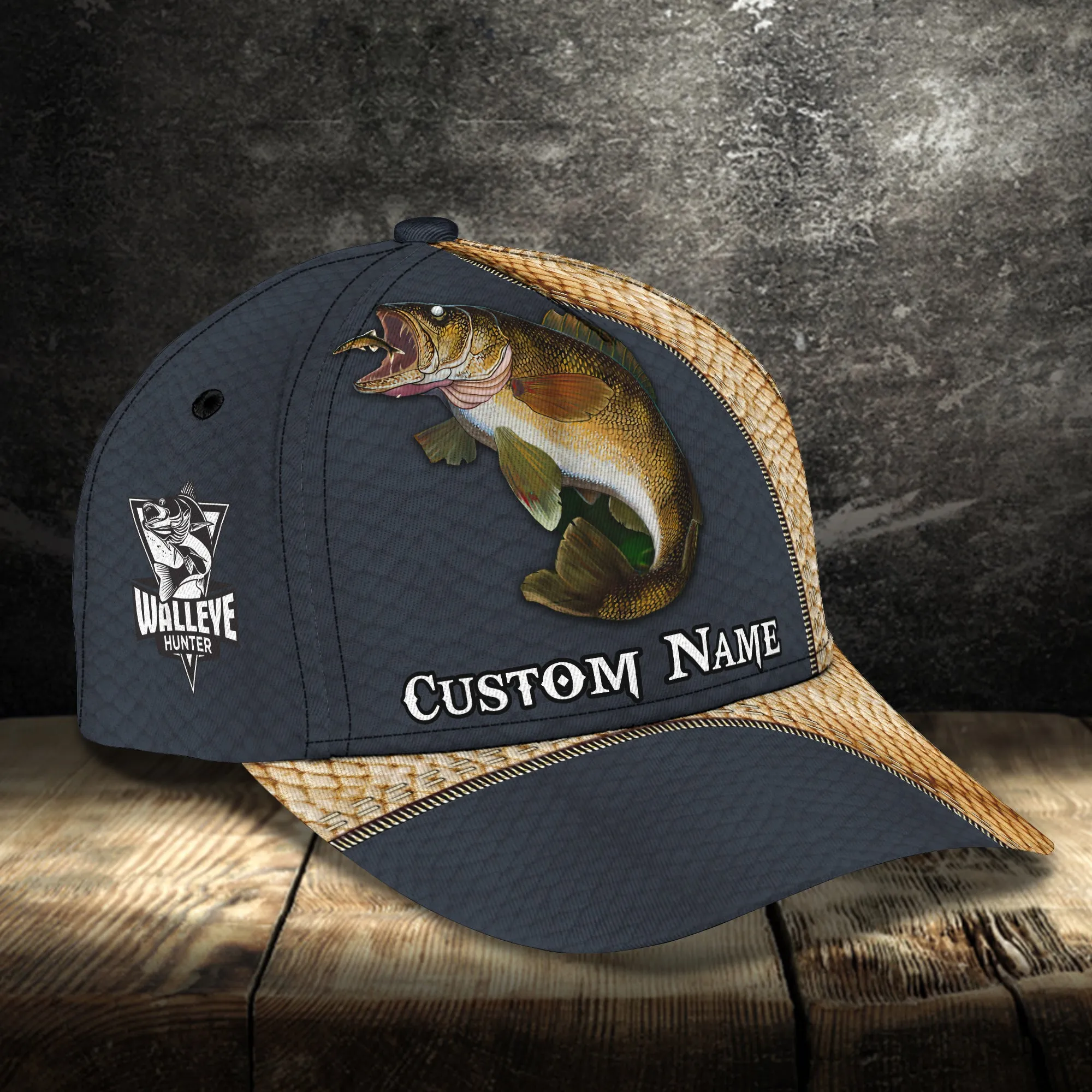 Walleye Hunter - Personalized Name Cap - Loop - Nt168 - Ct033