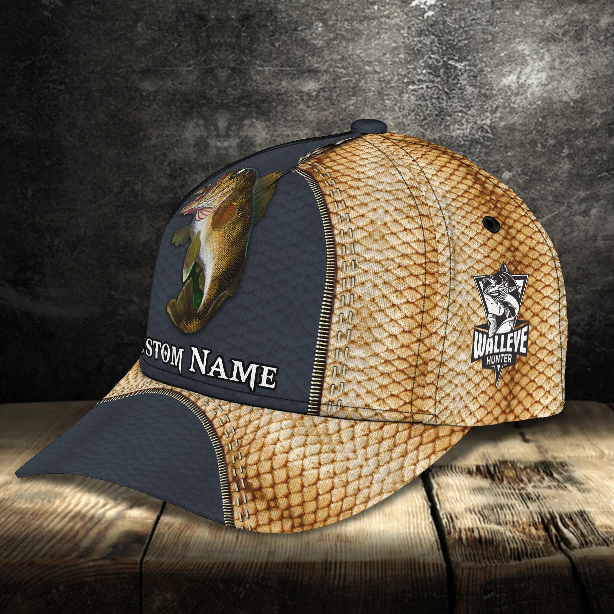 Walleye Hunter - Personalized Name Cap - Loop - Nt168 - Ct033
