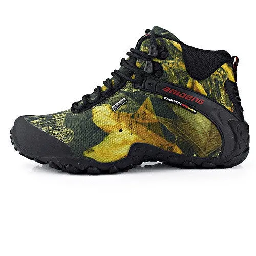 waterproof canvas hiking shoes boots Anti-skid Wear resistant breathable fishing shoes climbing high shoes