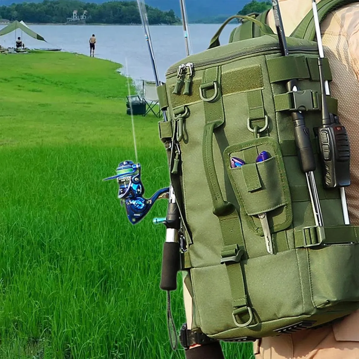 Waterproof Fishing Tackle Bag Large Capacity Multi Functional Shoulder Storage