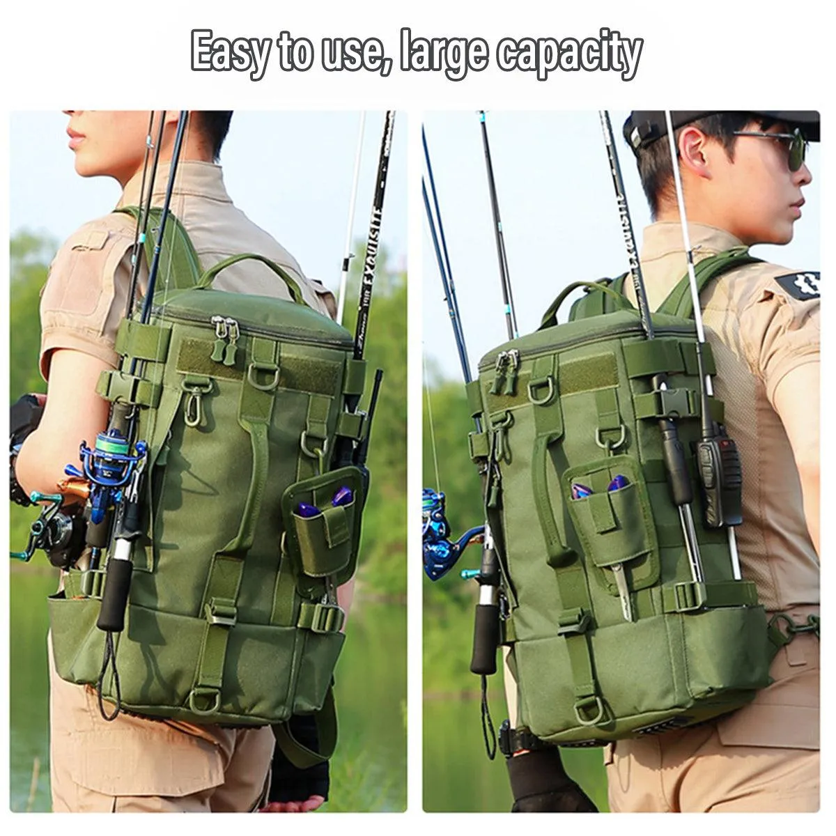 Waterproof Fishing Tackle Bag Large Capacity Multi Functional Shoulder Storage