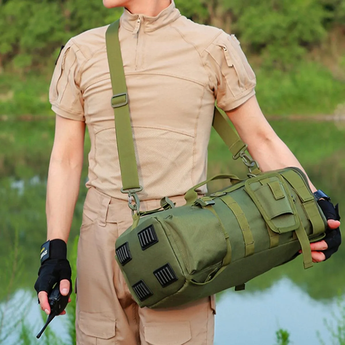 Waterproof Fishing Tackle Bag Large Capacity Multi Functional Shoulder Storage