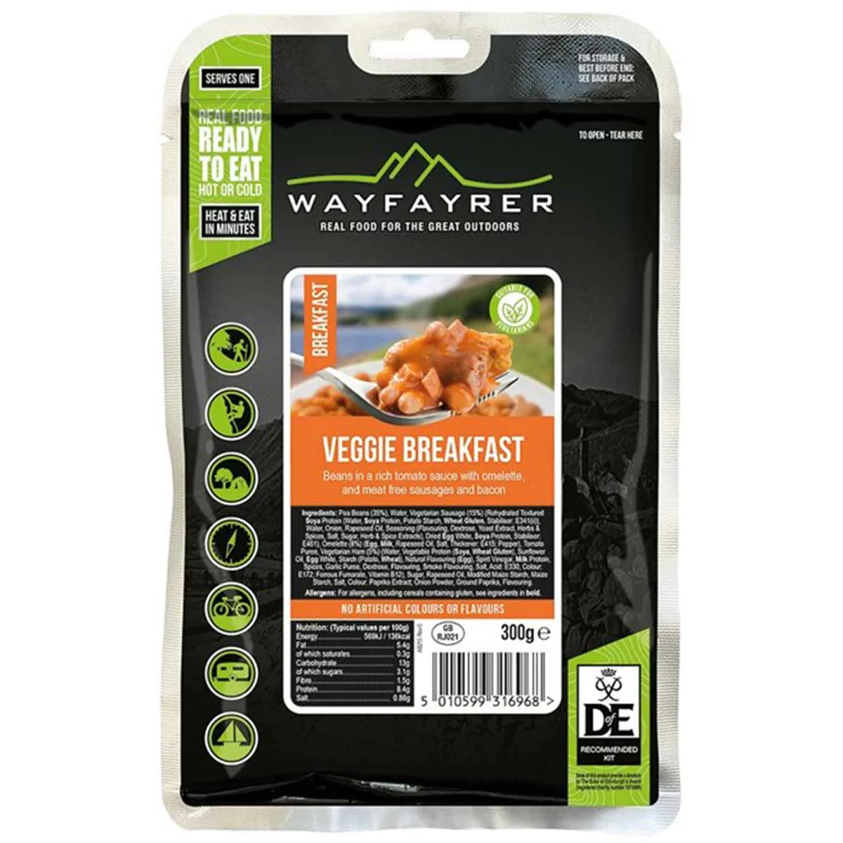 Wayfayrer Ready to Eat Meal Vegetarian All Day Breakfast