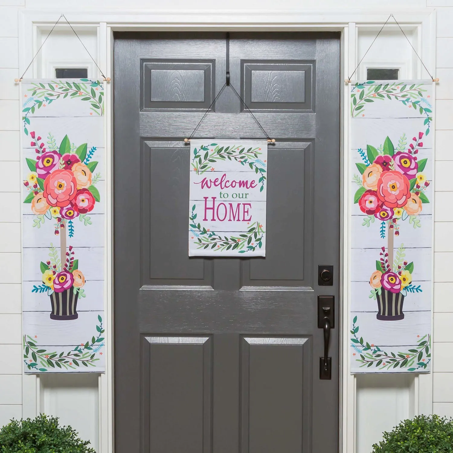 Welcome to Our Home Topiary Door Banner Kit,2dbk1814