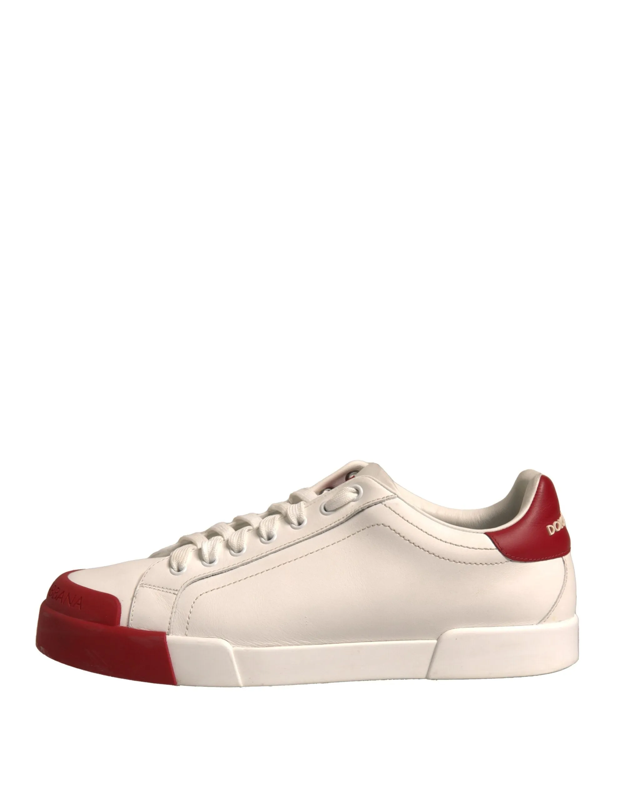 White Leather Logo Portofino Sneakers Shoes