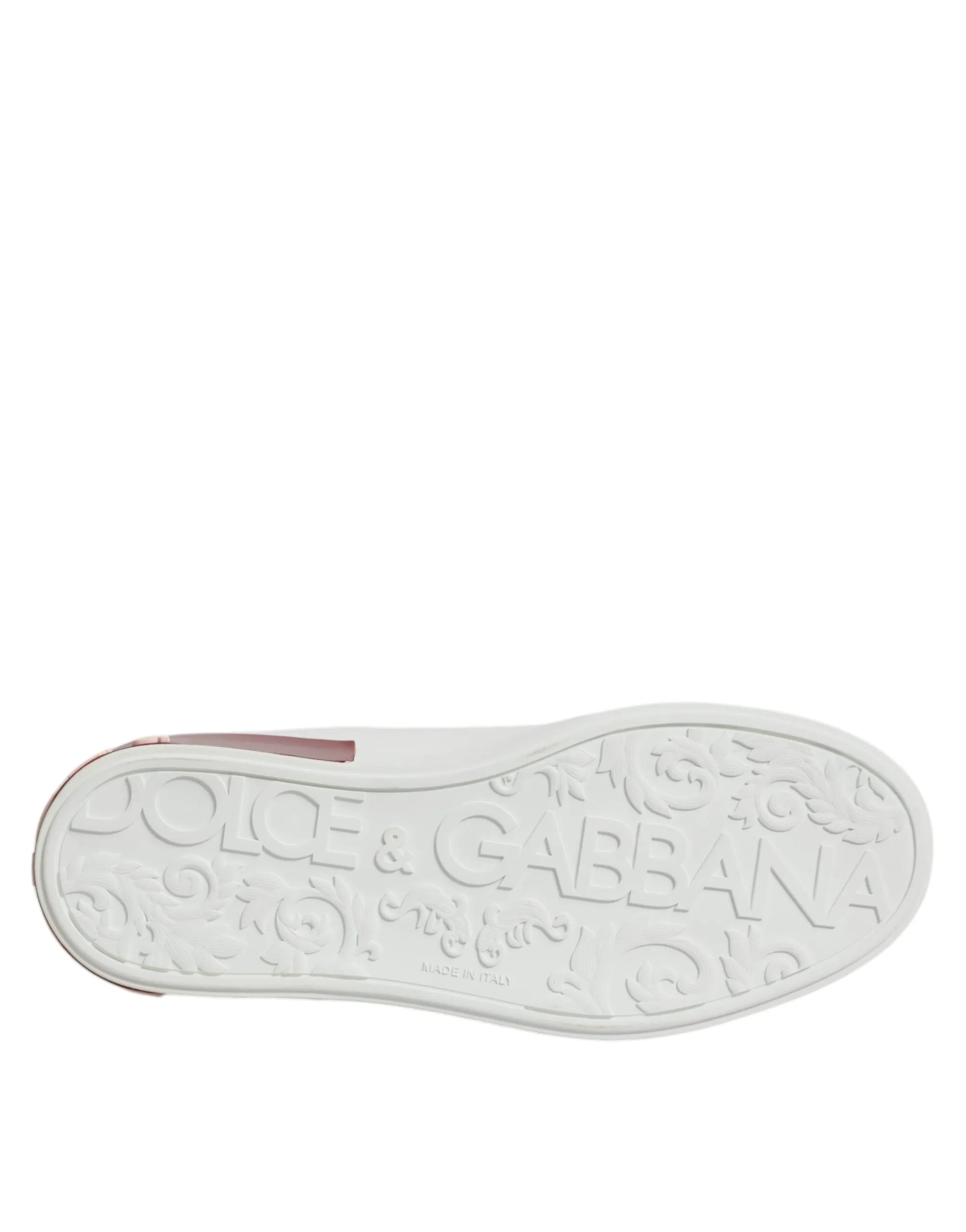 White Red Leather Portofino Men Sneaker Shoes