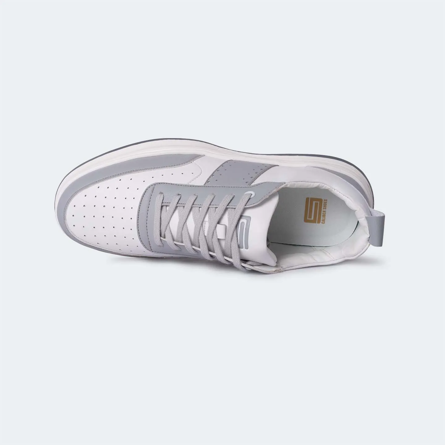 White/Grey Casual Sneakers for Men (Willow 560)