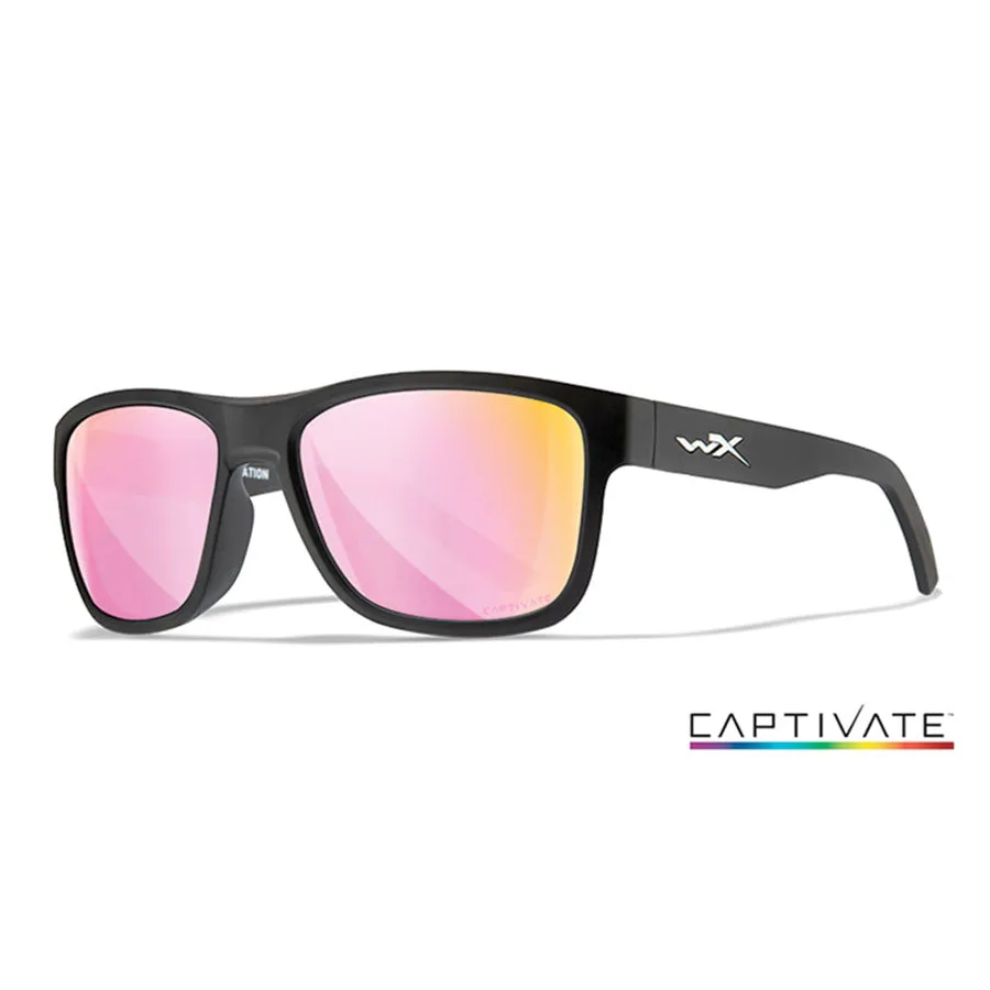 Wiley X Ovation Captivate Rose Gold Mirror Lens w/ Matte Black Frame