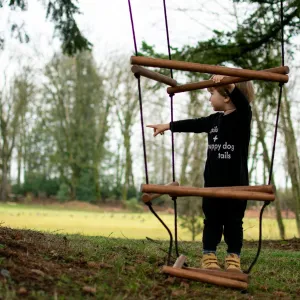WIWIURKA WOODEN CLIMBER TRIANGULAR ROPE LADDER