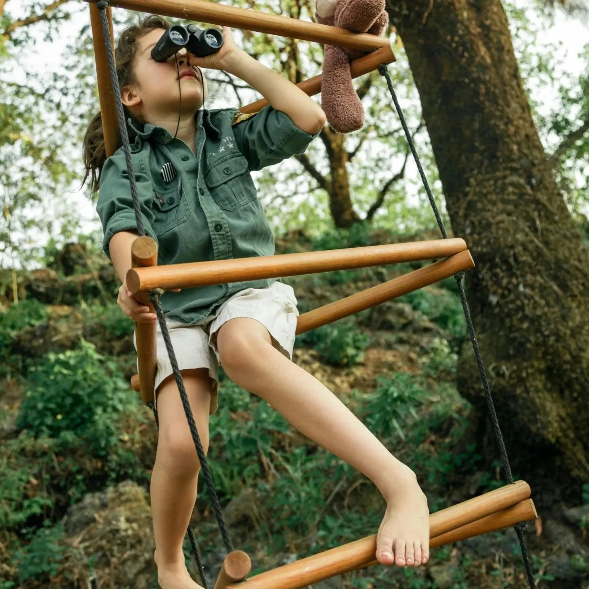 WIWIURKA WOODEN CLIMBER TRIANGULAR ROPE LADDER
