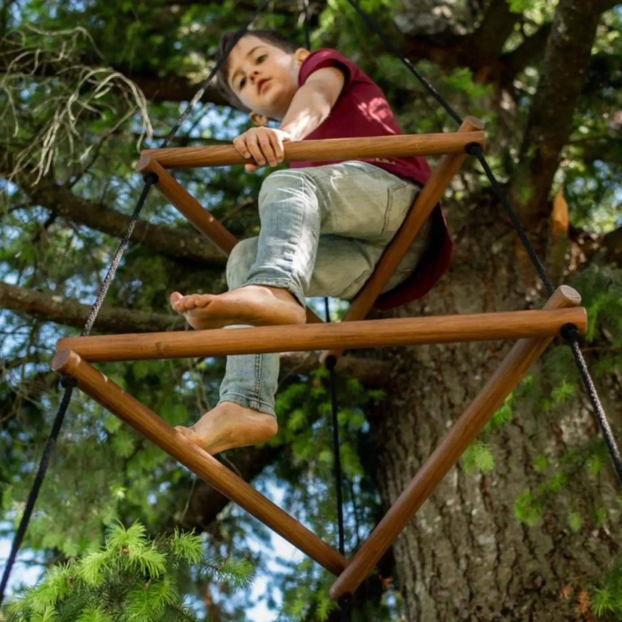 WIWIURKA WOODEN CLIMBER TRIANGULAR ROPE LADDER