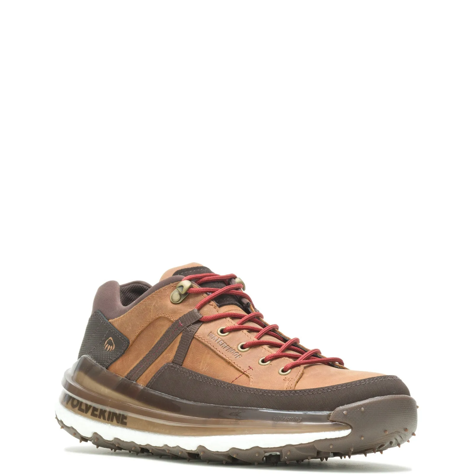 Wolverine Conquer Ultraspring WP Low Mens Brown Wide Athletic Hiking Shoes