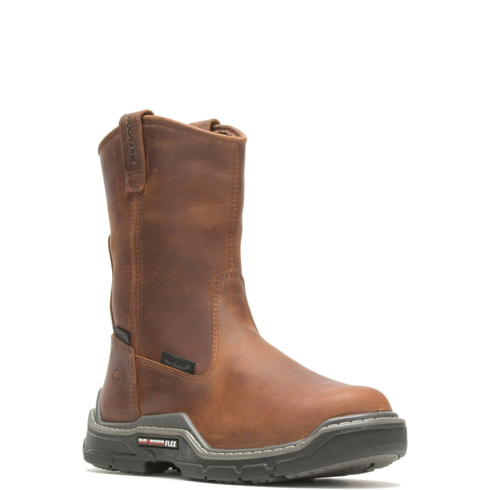 Wolverine Raider Durashocks Metguard Waterproof Mens Brown Wide Work Boots