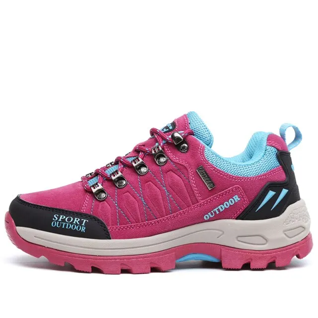 Women Hiking Shoes Men Nubuck Cow Suede Leather Tactical Trekking Sneakers