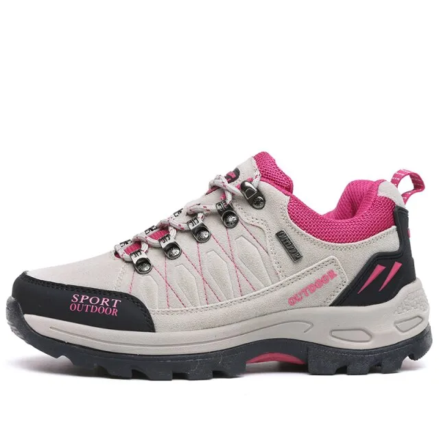 Women Hiking Shoes Men Nubuck Cow Suede Leather Tactical Trekking Sneakers