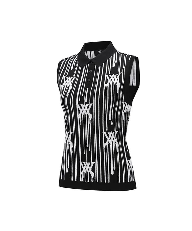 Women Rain Logo Sleeveless Sweater - Black