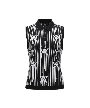 Women Rain Logo Sleeveless Sweater - Black