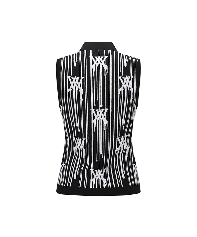Women Rain Logo Sleeveless Sweater - Black