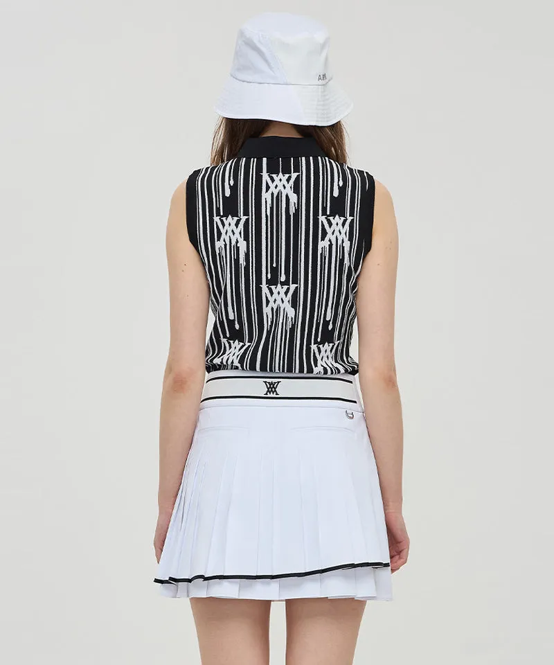 Women Rain Logo Sleeveless Sweater - Black