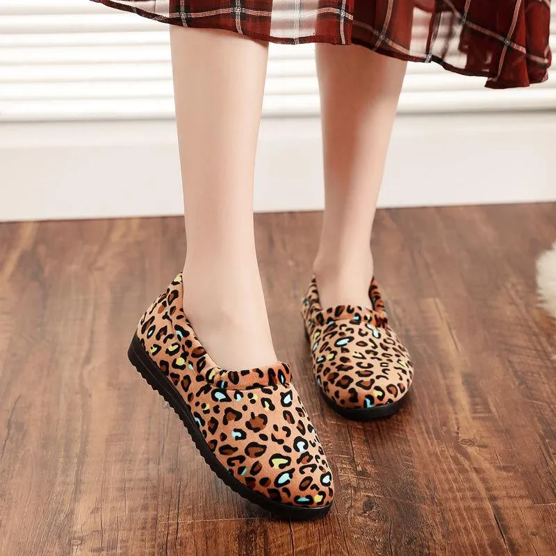 Women's Flat Winter Shoes Casual Slip on Female Snow Shoes Flat Shoe Women  Winter Non-Slip Warm Plush Shoe
