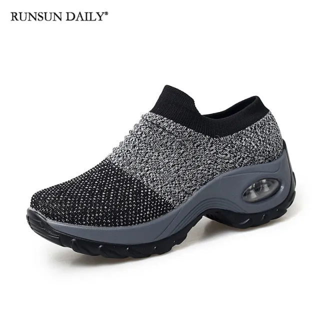 Women's Walking Shoes Fashion Air Cushion Thick Bottom Sneakers