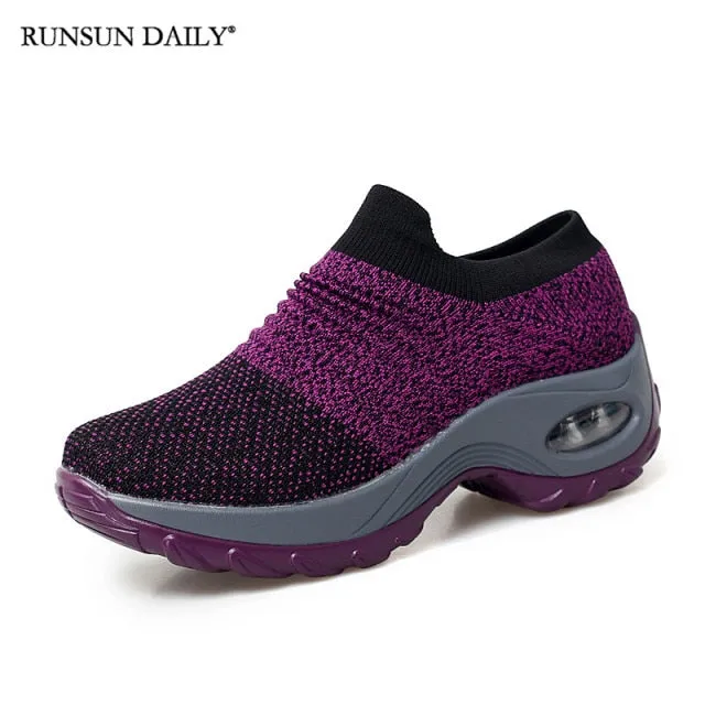 Women's Walking Shoes Fashion Air Cushion Thick Bottom Sneakers