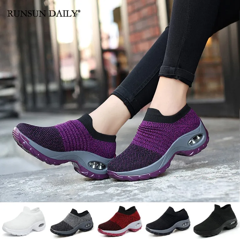 Women's Walking Shoes Fashion Air Cushion Thick Bottom Sneakers