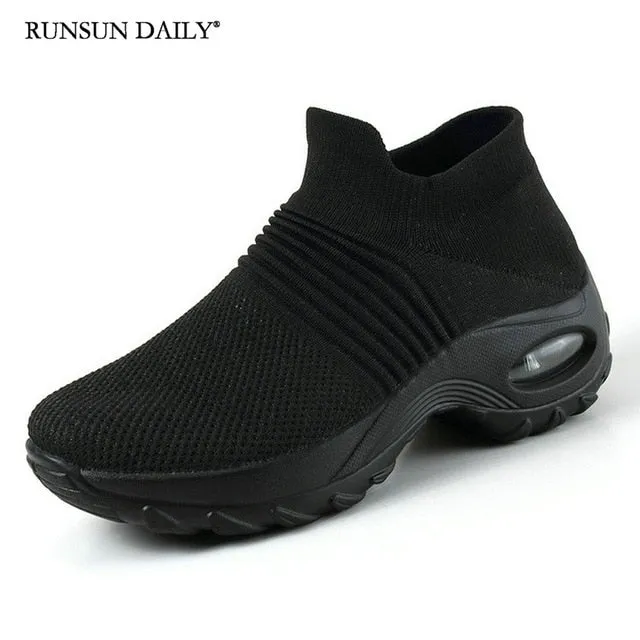 Women's Walking Shoes Fashion Air Cushion Thick Bottom Sneakers