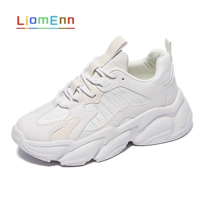 Women's White Chunky Sneakers Shoes Platform Casual Sport Shoes