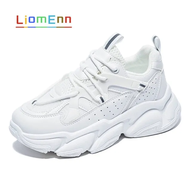Women's White Chunky Sneakers Shoes Platform Casual Sport Shoes