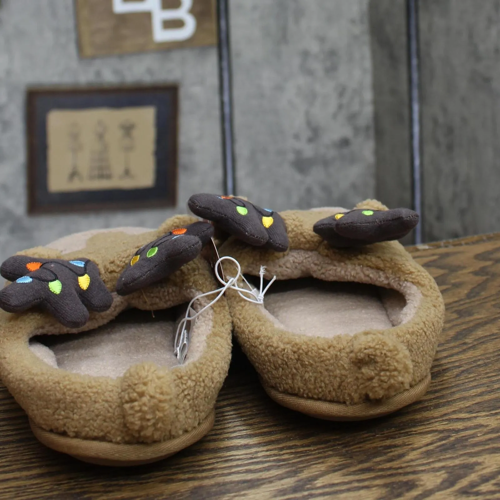 Wondershop Holiday Light up Reindeer Slippers Brown S (Womens 8/9 Mens 7/8)