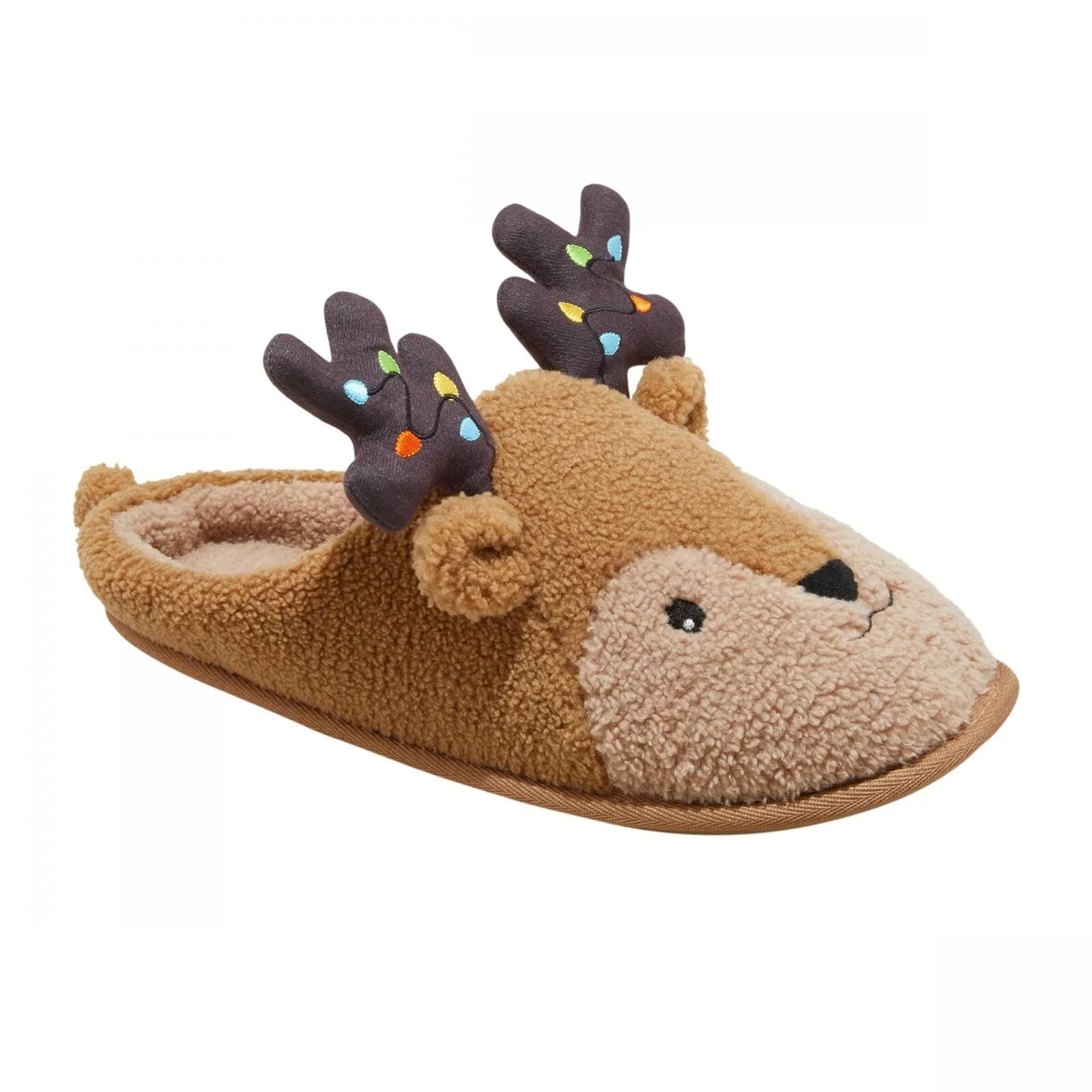 Wondershop Holiday Light up Reindeer Slippers Brown S (Womens 8/9 Mens 7/8)