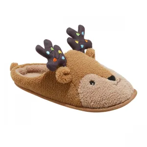 Wondershop Holiday Light up Reindeer Slippers Brown S (Womens 8/9 Mens 7/8)