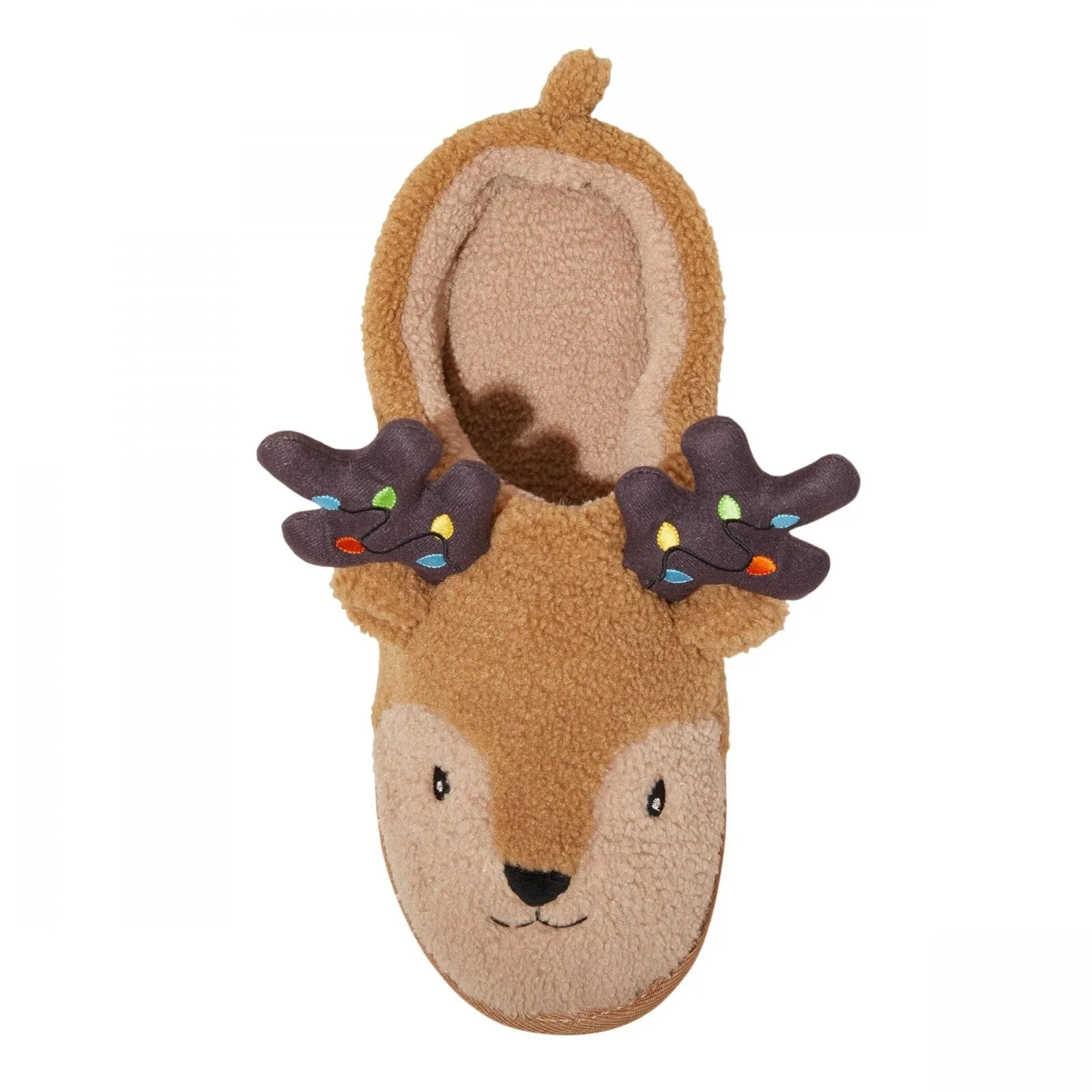 Wondershop Holiday Light up Reindeer Slippers Brown S (Womens 8/9 Mens 7/8)