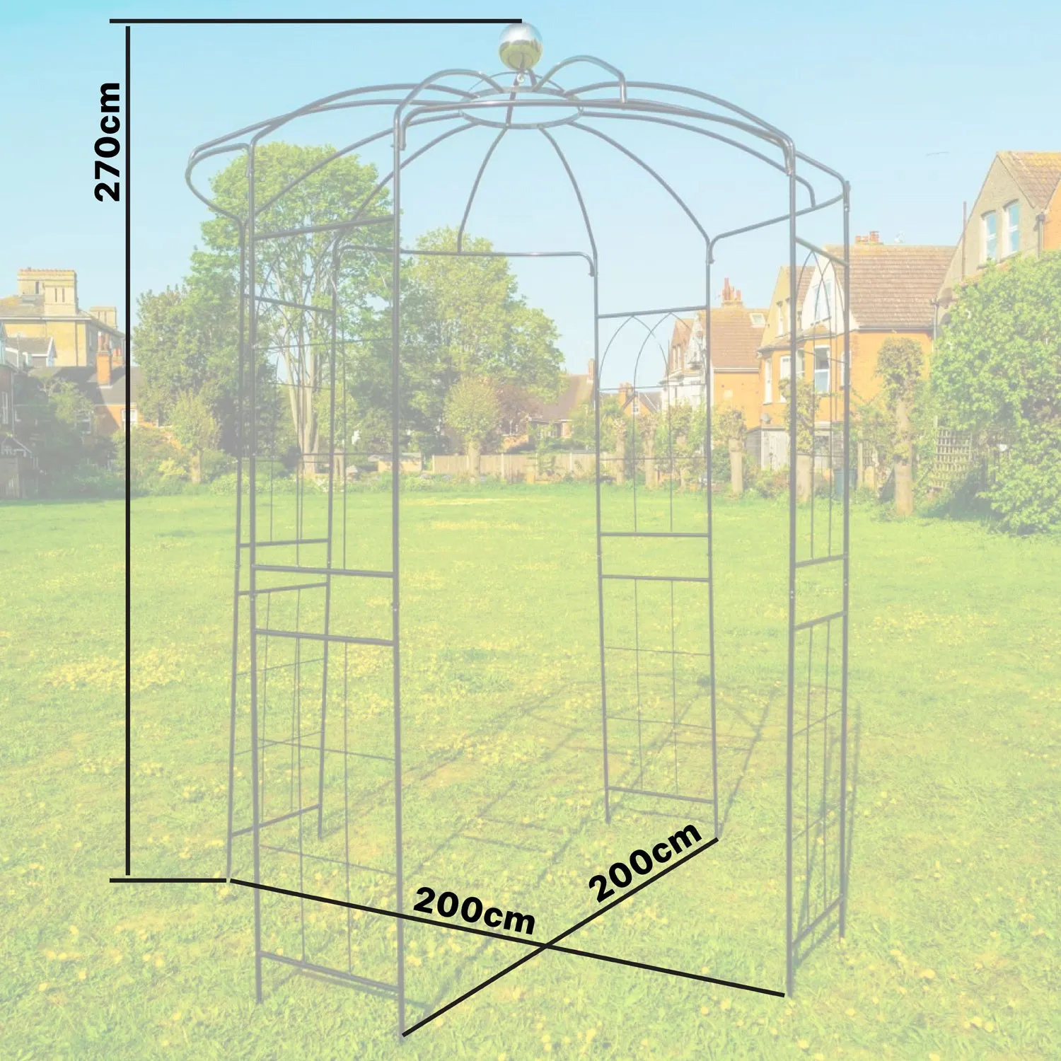Woodside Santon Metal Garden Birdcage Pergola