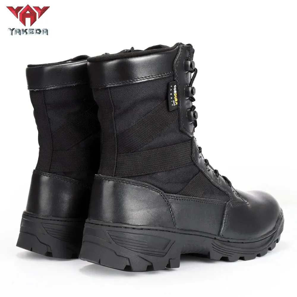 Yakeda Men's Genuine Leather shoes Wear-resistant Climbing Trekking Outdoor Hiking Boots Tactical