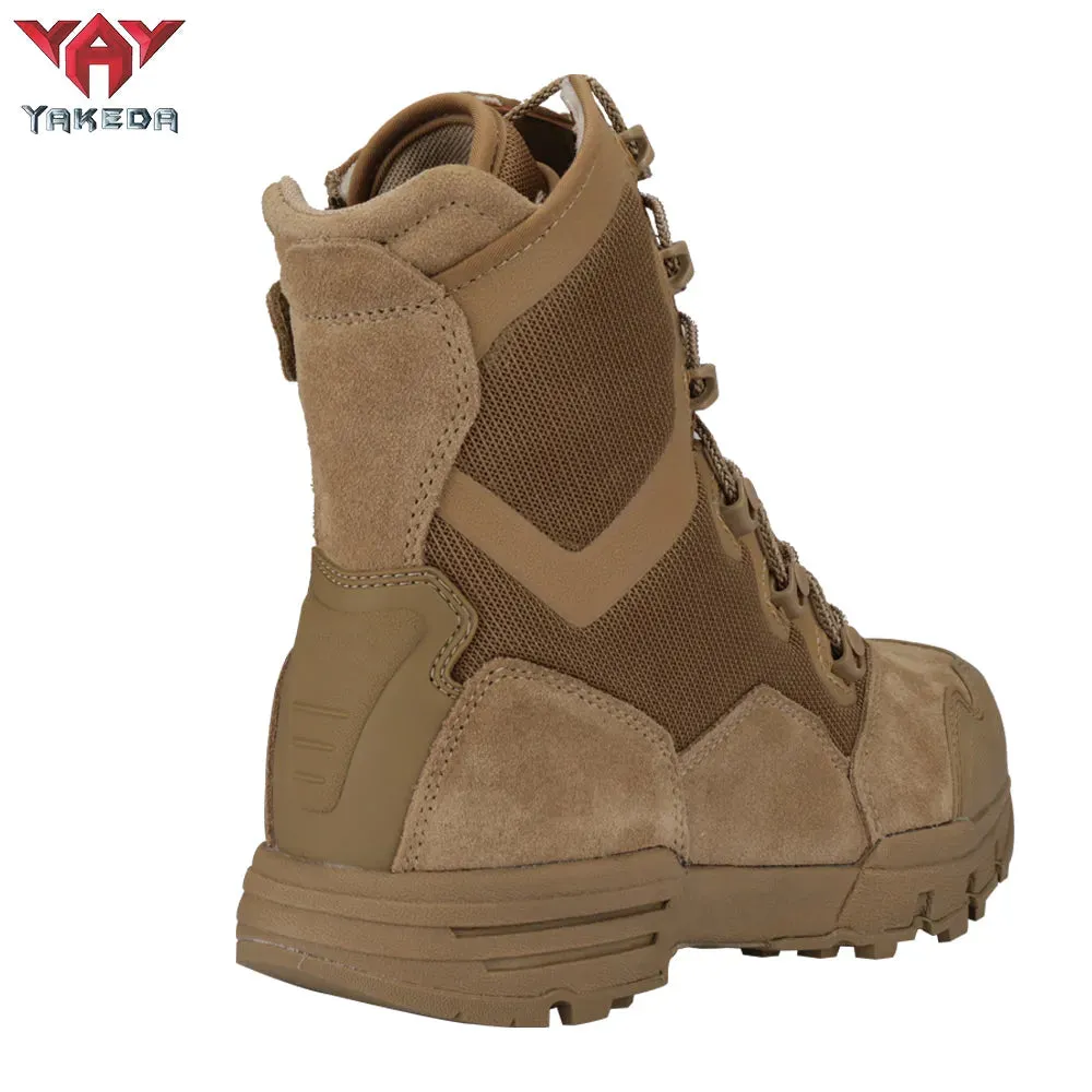 Yakeda Men's Genuine Leather shoes Wear-resistant Climbing Trekking Outdoor Hiking Boots Tactical
